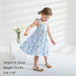 Younger Tree Toddler Girls Outfits Floral Flutter Sleeve Princess Dress Summer Clothes Line Skirts For Girls(12-18 Months,Blue F