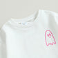 Toddler Baby Girl Boy Halloween Clothes Pumpkin Shirt Ghost Sweatshirt Pants Fall Outfit Baby Halloween Costumes (White Ghost, 3