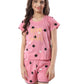 AV2 Girls Cotton Printed Night Suit Shorts Set Pink 1213 Years 6640