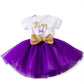Girl Newborn It'S My 1St/2Nd Birthday Shinny Printed Tutu Princess Dress Onesie Outfit Set Purple (2 Years)