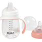 Beaba 2-In-1 Baby Bottle To Transition Sippy Cup, No Spill Sippy Cup, Includes Removable Handles, Silicone Baby Bottle Nipple An