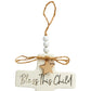 C.R. Gibson Bcc-21544 Bless This Child Ceramic Baby Cross Religious Nursery D  Cor, 4.5' W X 6.5' H, Multicolor