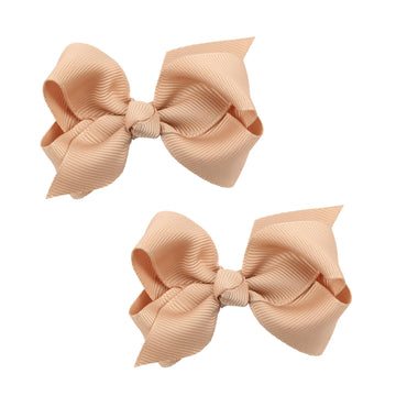 Koolgil Baby Girl's 2Pcs Cute 3 Inch Pure Color Bow-knot Hair Clip for Photography Travel Daily Life (Light Coffee)