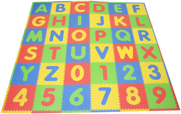 Tadpoles Foam Playmats For Kids, 36 Interlocking Tiles Teach The Abcs And Numbers 0-9, For Ages 3 And Up, Colors: Pink/Purple, 3