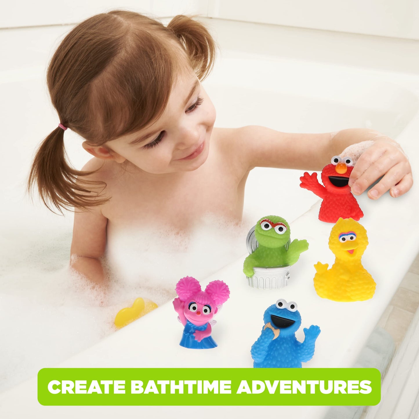 Sesame Street 5 Piece Finger Puppet Set - Party Favors, Educational, Bath Toys, Floating Pool Toys, Beach Toys, Finger Toys, Pla