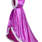 Fur Princess Costume Cape Fur Hooded Cloaks For Little Girls Dress Up Purple 3-4 Years(110Cm)