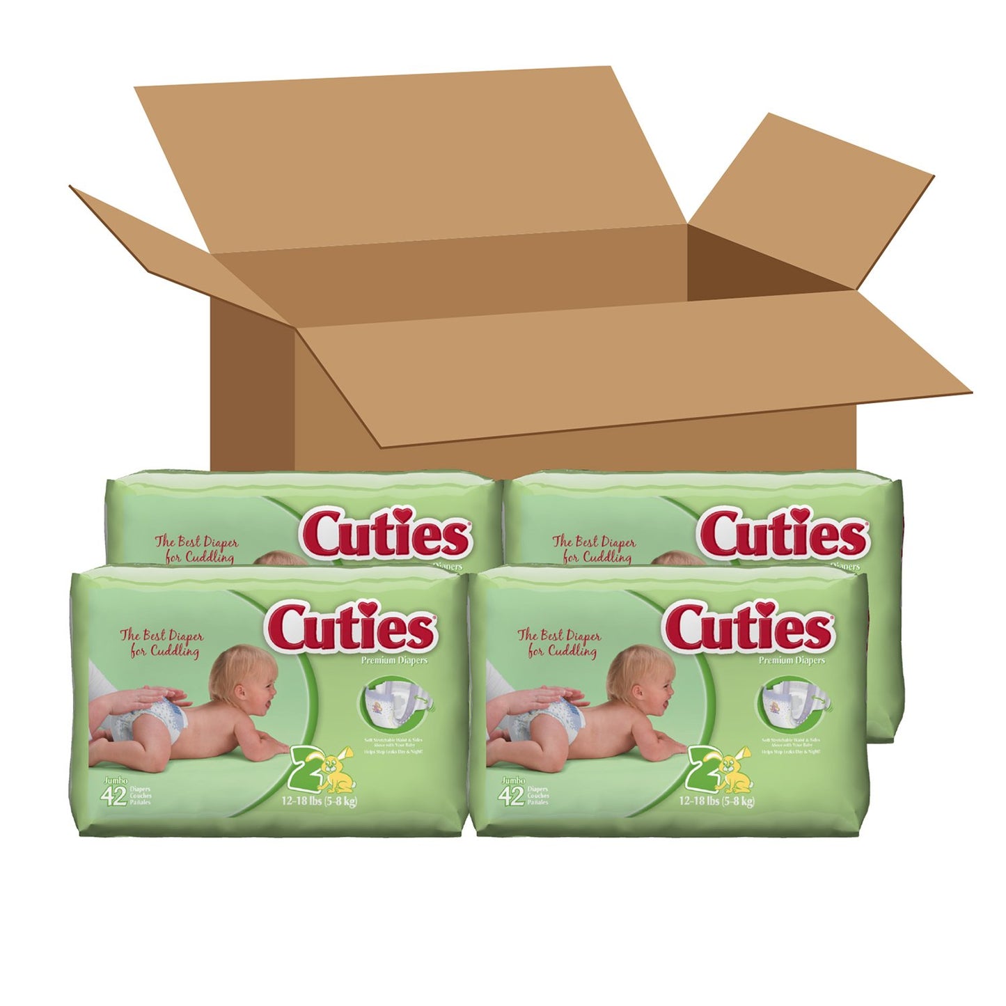 Cuties Baby Diapers, Size 2, 168 Count