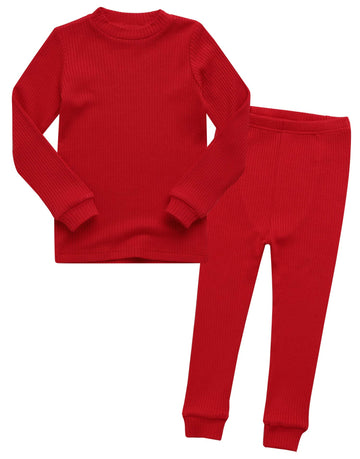 Vaenait Baby Infant Toddler Kids Girls Boys Modal Sleepwear Pajamas 2Pcs Set Rib Knit Red Xs