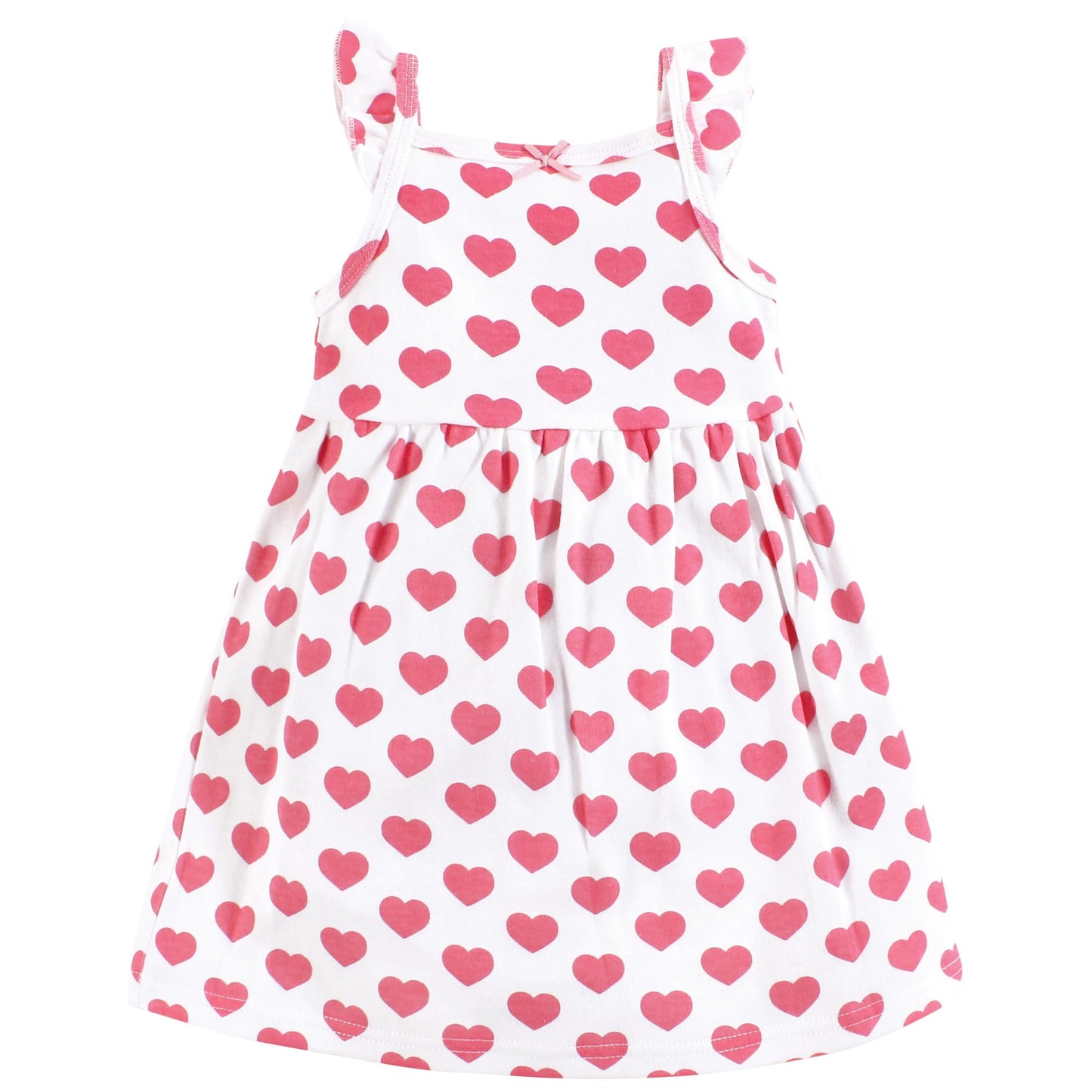 Hudson Baby Baby Girls Cotton Dresses, Cloudy Rainbow, 0-3 Months