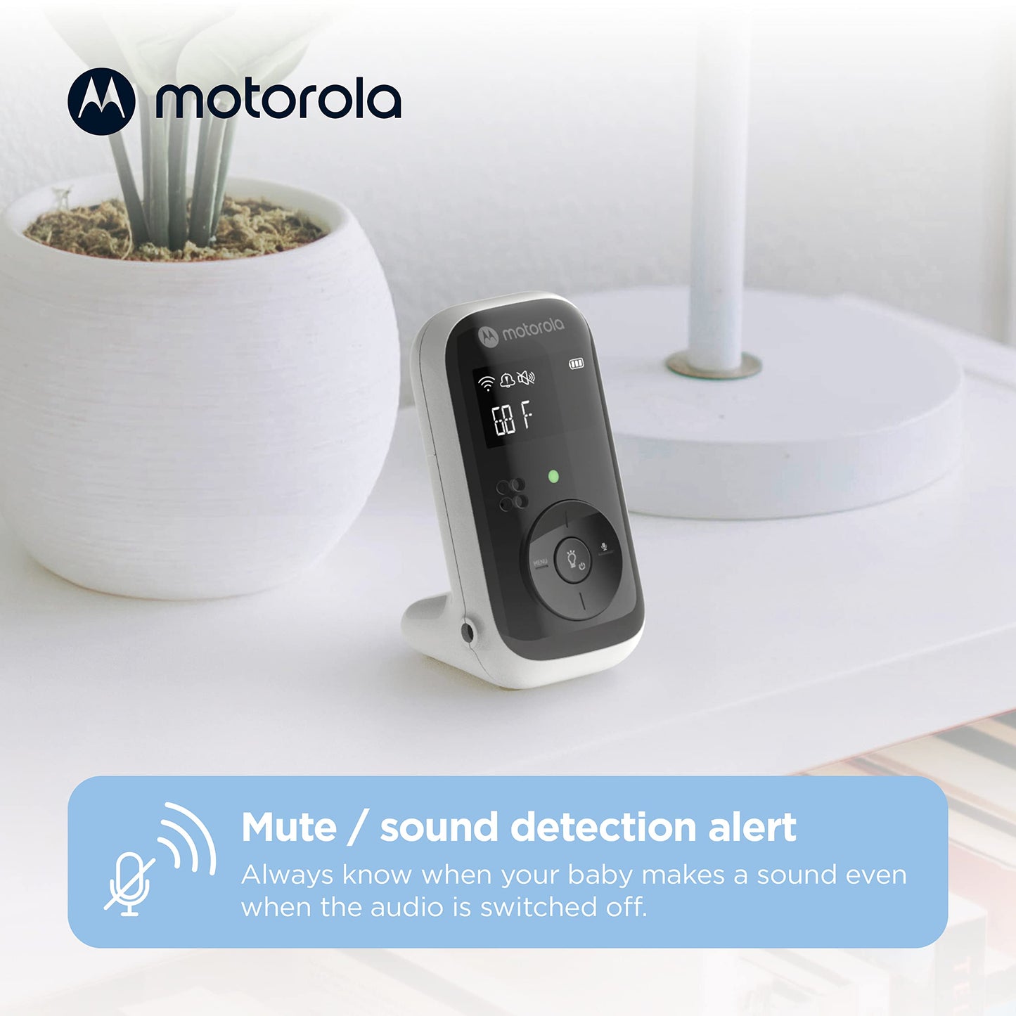 Motorola Nursery Pip11 Audio Baby Monitor, Nightlight, 1000Ft Range, 2-Way Talk, Lullabies, Portable Parent Unit (Aaa Rechargeab