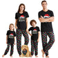 IFFEI Christmas Pajamas for Family Matching Holiday PJs Sets with Short Sleeve Tee and Pants Loungewear, Black, 34T