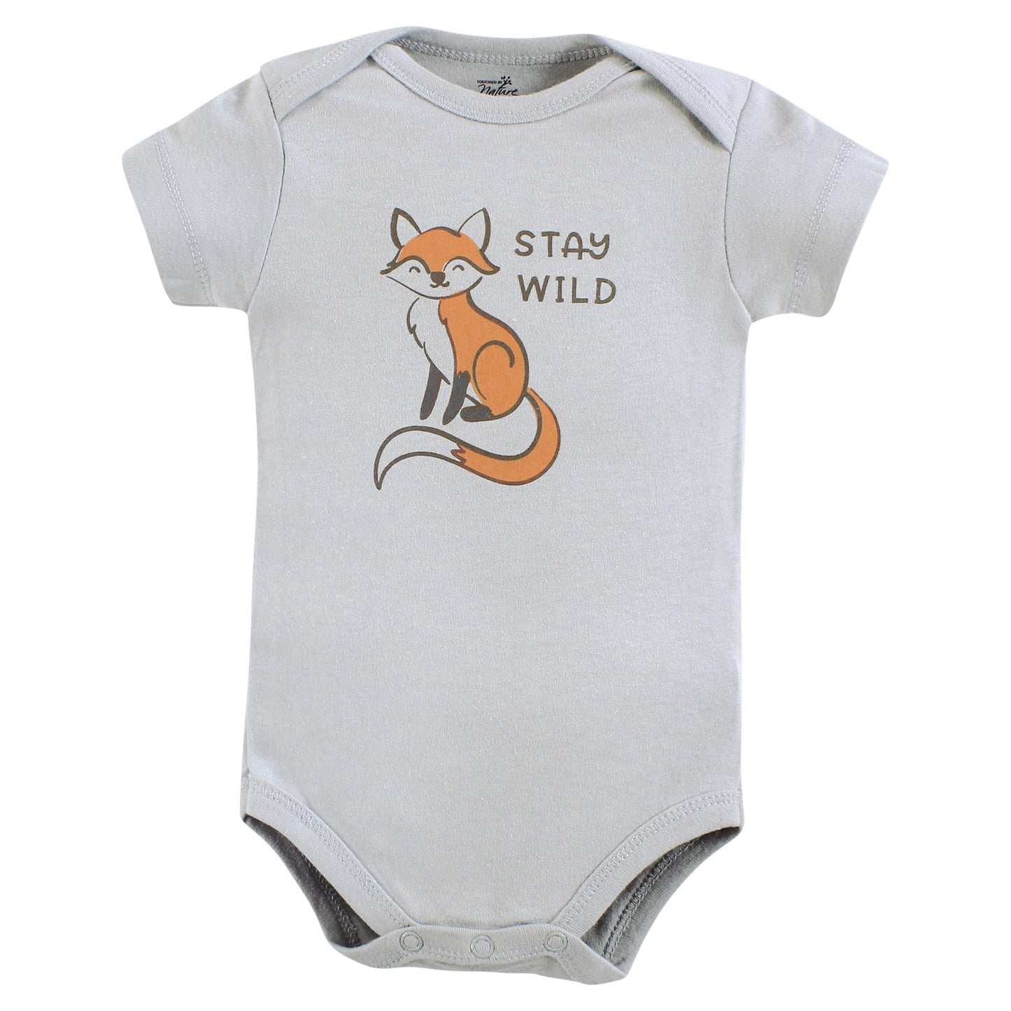 Touched By Nature Unisex Baby Organic Cotton Bodysuits, Dreamy Woodland, Preemie