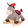 B. toys - Kazoo Wooden Rocking Zebra - Rodeo Rocker - Plush Ride On Zebra Rocking Horse for Toddlers and Babies 18m+, B. Rocking
