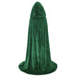 Makroyl Kids Velvet Cloak Cape With Hooded For Halloween Christmas Cosplay Costumes (Small, Green)