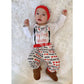 Shalofer Baby Boys My First Valentine'S Day Bodysuit Newborn Gentleman Outfit With Hat (White-Valentine,0-3 Months)
