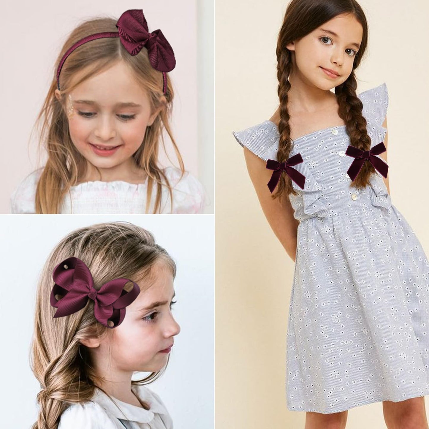 Deeka Hair Accessories, 15 Pieces Uniform Hair Bows, Hair Clips, Headband, Hair Ties Set For Little School Girls - Black
