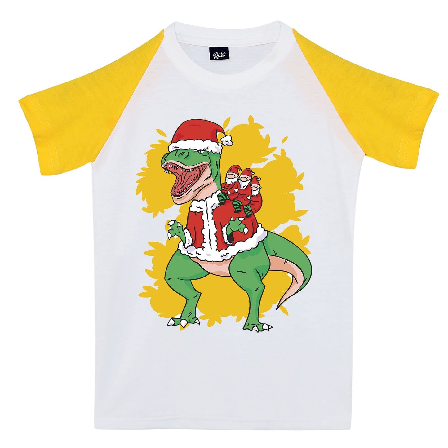 RISH Tshirt for Boys and Kids | Super Soft Cotton Fabric Green Trex Printed Casuals  Mustard 1824 Months