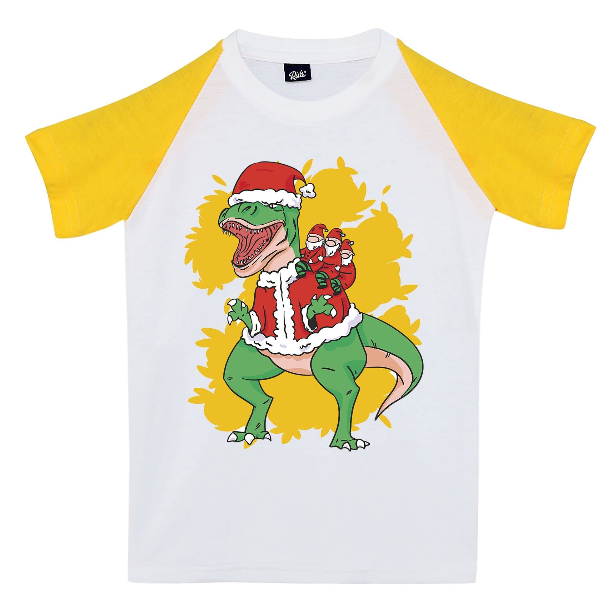 RISH Tshirt for Boys and Kids | Super Soft Cotton Fabric Green Trex Printed Casuals  Mustard 1824 Months