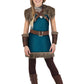 Fun Costumes Kid's Valhalla Viking Costume for Girls, For Halloween or Renaissance Dress Up Party - X-Large, Blue
