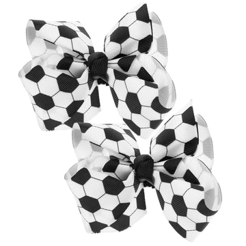FRCOLOR Soccer Hair Bows for Girls 3 Pack Lightweight Football Hair Clips Toddler Soccer Bow Accessories for Sports Parties and 