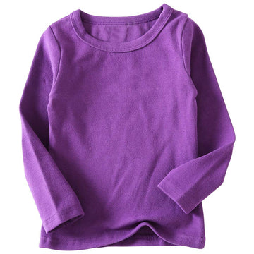Kisbini Unisex Girls 100% Cotton Long Sleeve T-Shirt Top Tees Purple 18 Months