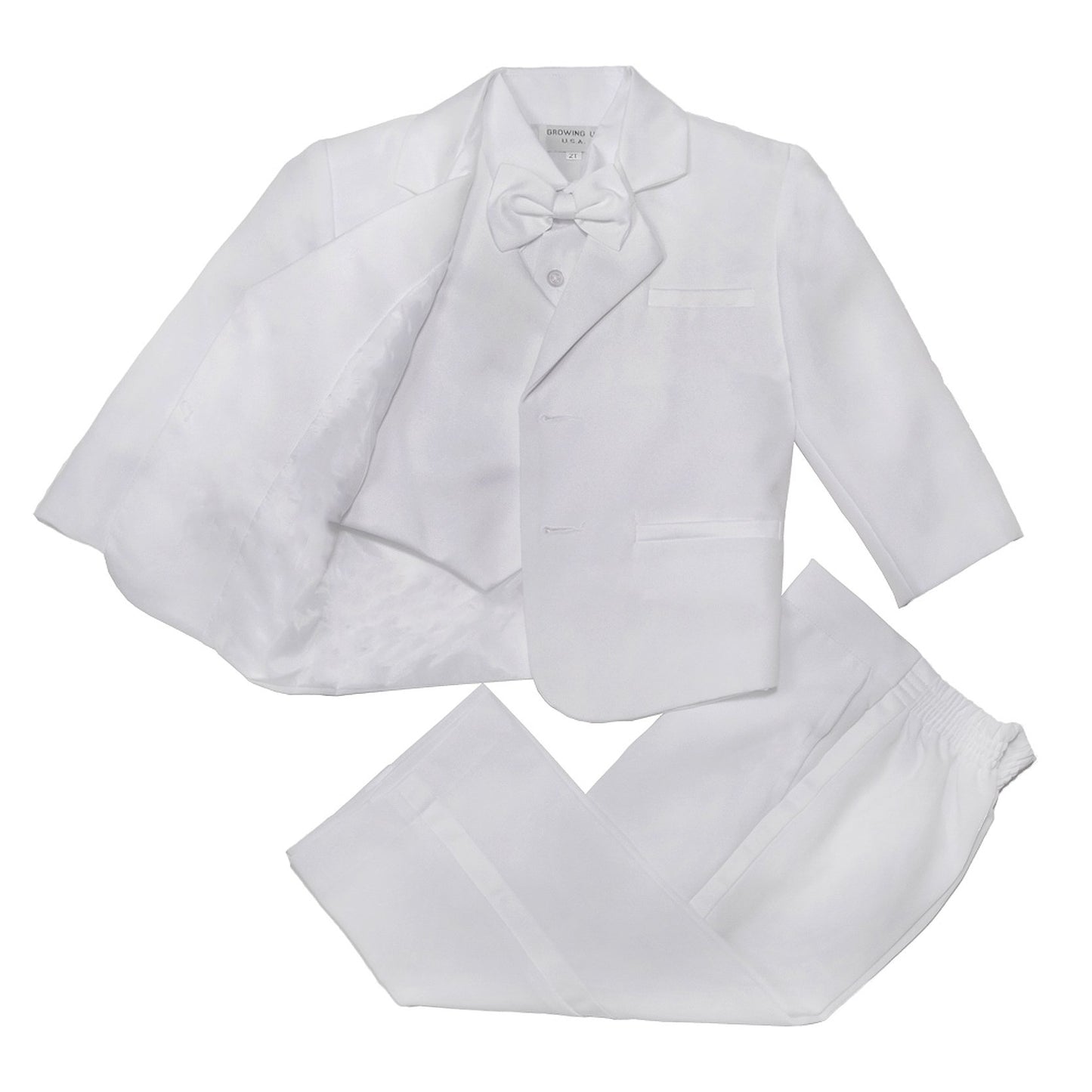 Nancy August Modern Baby Boy Formal Tuxedo With Vest S-Xl-White-M