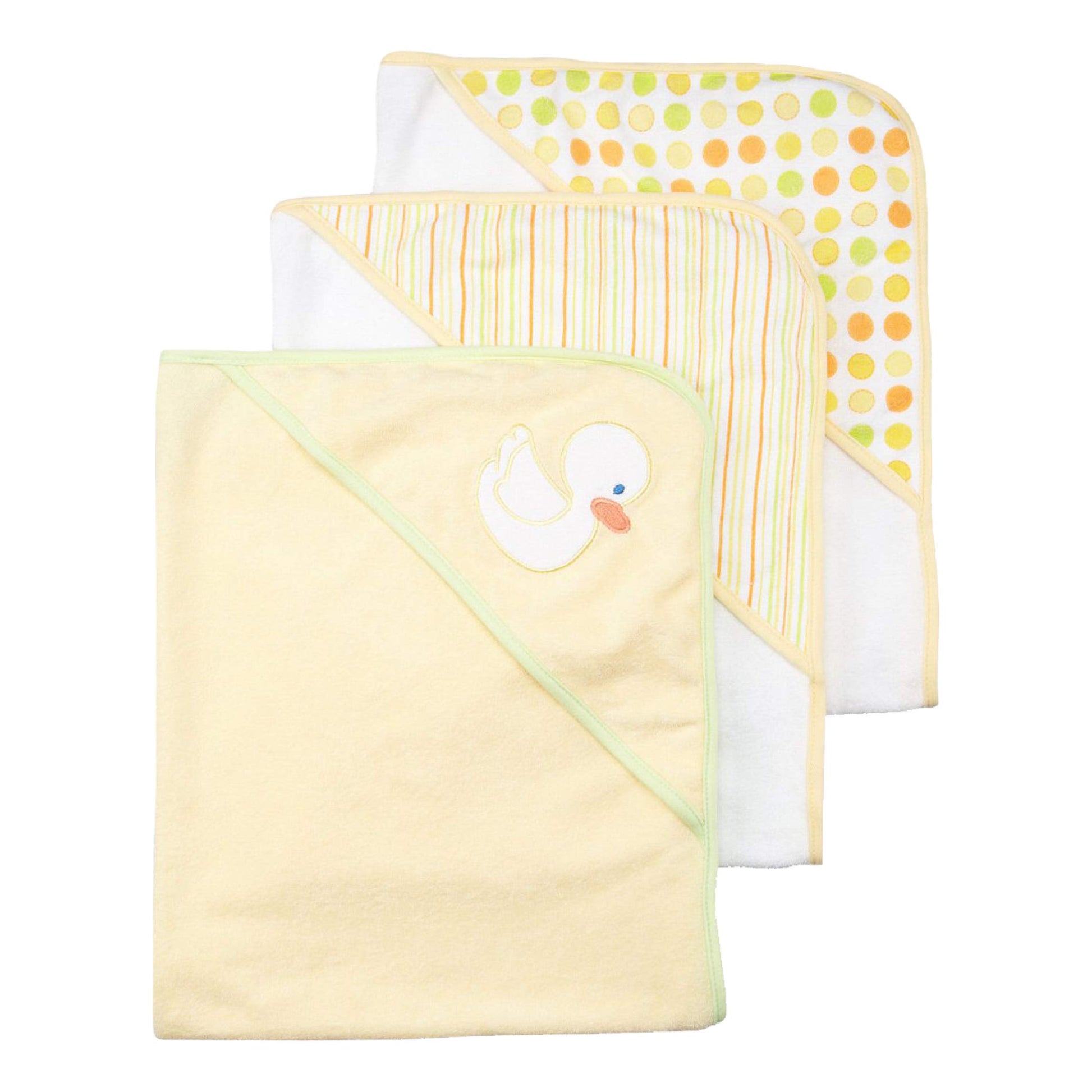 Spasilk Hooded Towel Set For Newborn Boys And Girls, Soft Terry Towel Set, Pack Of 3, Yellow Duck