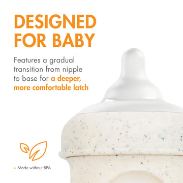Boon Nursh Curve Silicone Baby Bottle Nipples - Platinum Food-Safe Silicone Bottle Nipples - Medium Flow Nipples For Baby Bottle