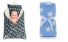 CTMKIDS Baby Wrap with Cushion Cap for Kids 74x84 cm  Grey & Baby Blankets New Born Pack of Star Wrapper Bedsheet  Sky Blue