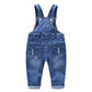 Kidscool Space Baby Boy Girl Jean Overalls,Toddler Ripped Denim Cute Workwear,Blue,18-24 Months
