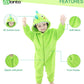 Lolanta Boys Girls Halloween Dinosaur Costume Bodysuit Flannel Toddler One Piece Jumpsuit Kids Gifts (Green, 4-6 Years)