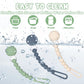 Tyry.Hu Silicone Pacifier Holder Clip With One Piece Beads For Boys And Girls, Soft Flexible Rust-Free Binky Clips With Texture,