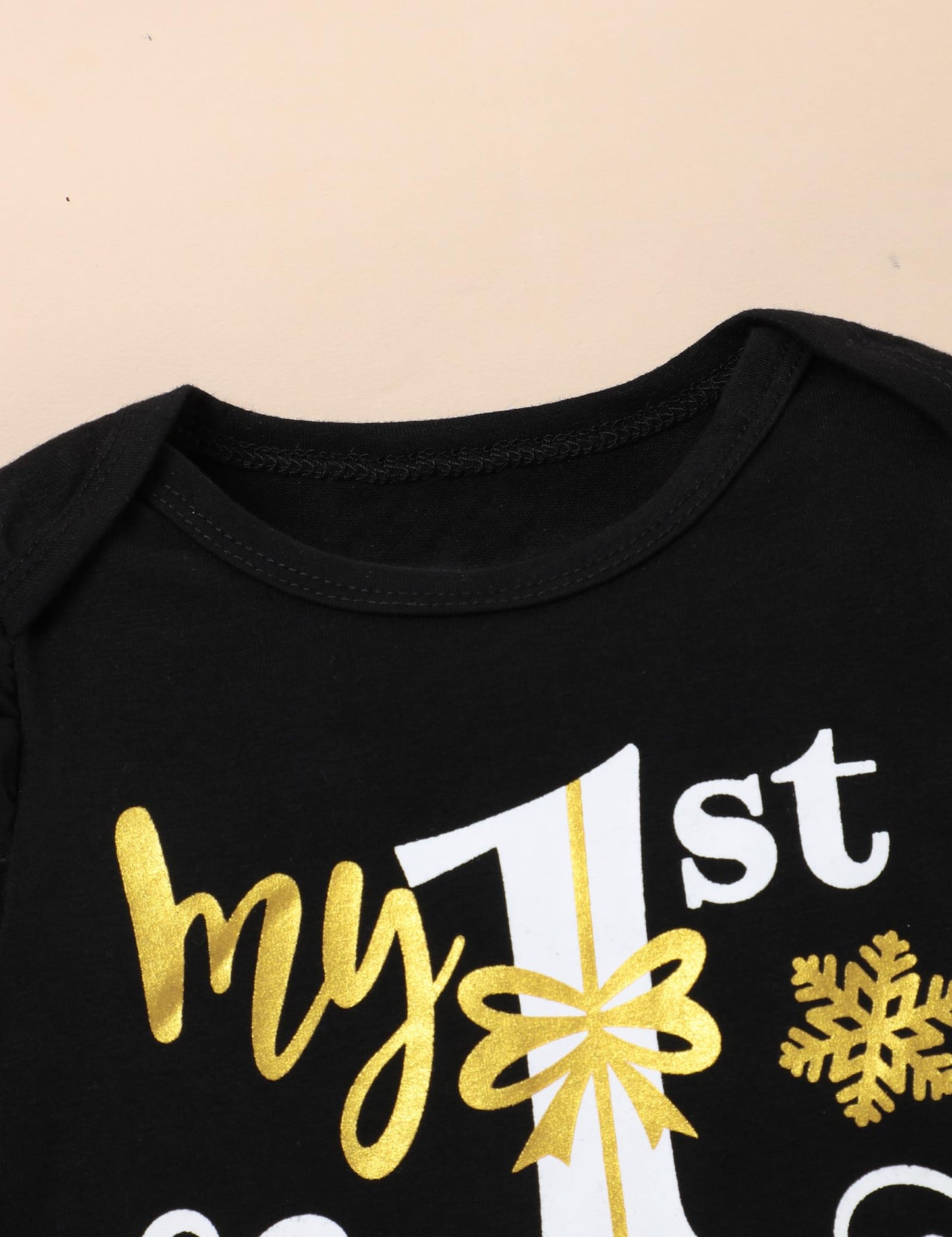 Perdeca My First Christmas Baby Girl Outfit My 1St Christmas Romper Merry Christmas Flare Pant Baby Girl Christmas Outfit