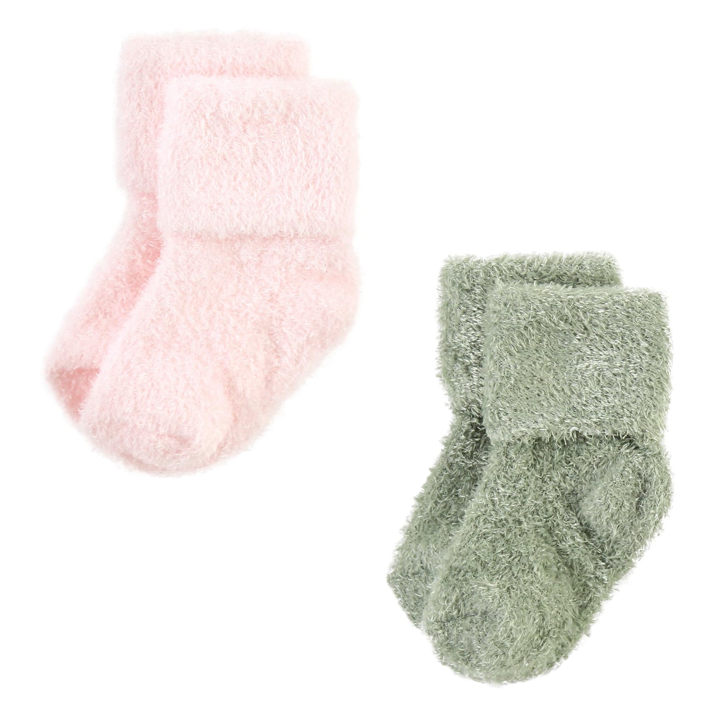 Hudson Baby Unisex Baby Cotton Rich Newborn And Terry Socks, Solid Wild Rose Pink, 6-12 Months