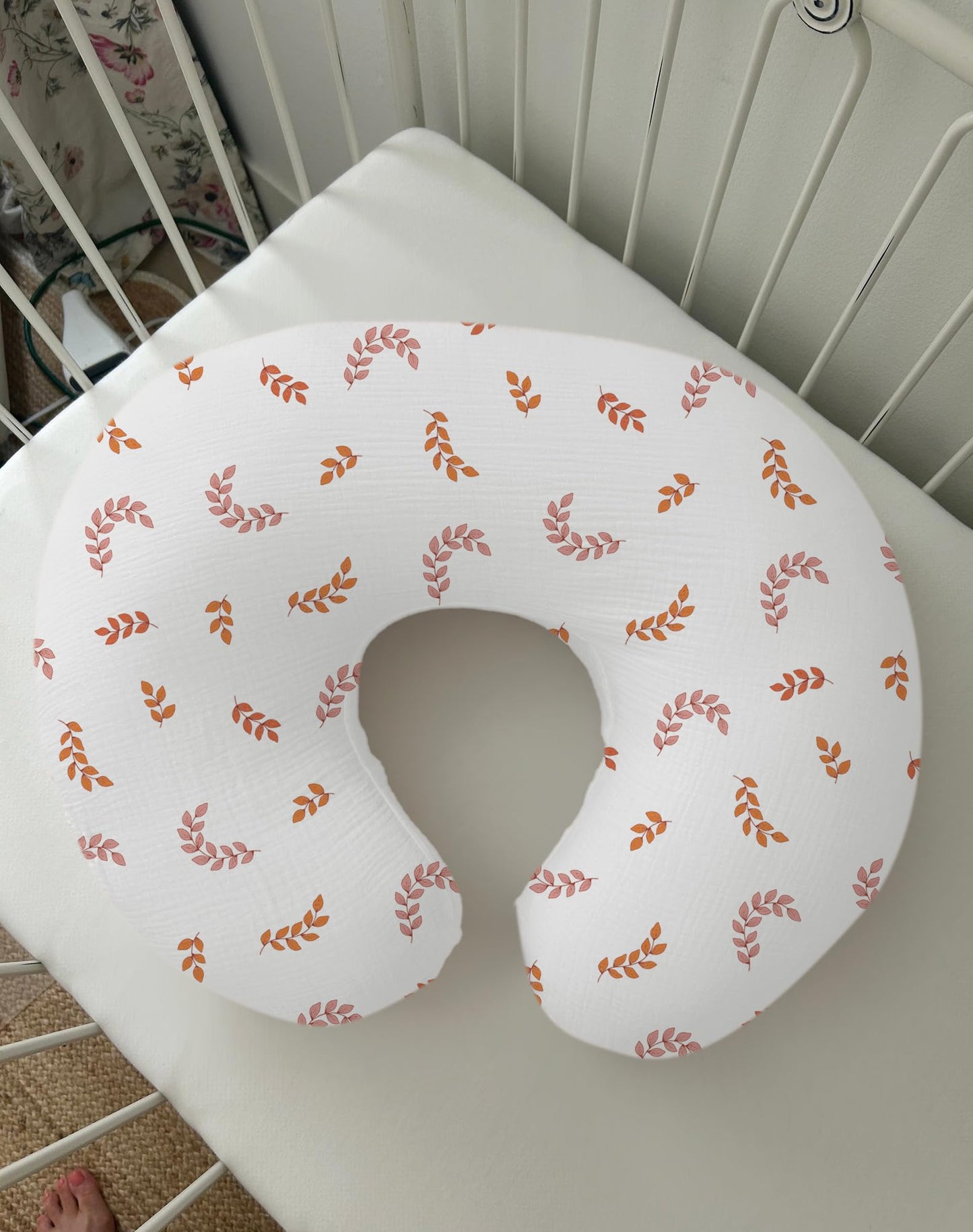 Wimist Nursing Pillow Covers 2 Pack, Muslin Nursing Cover For Breastfeeding Pillows, Comfortable For Baby Girls And Boys (Brick