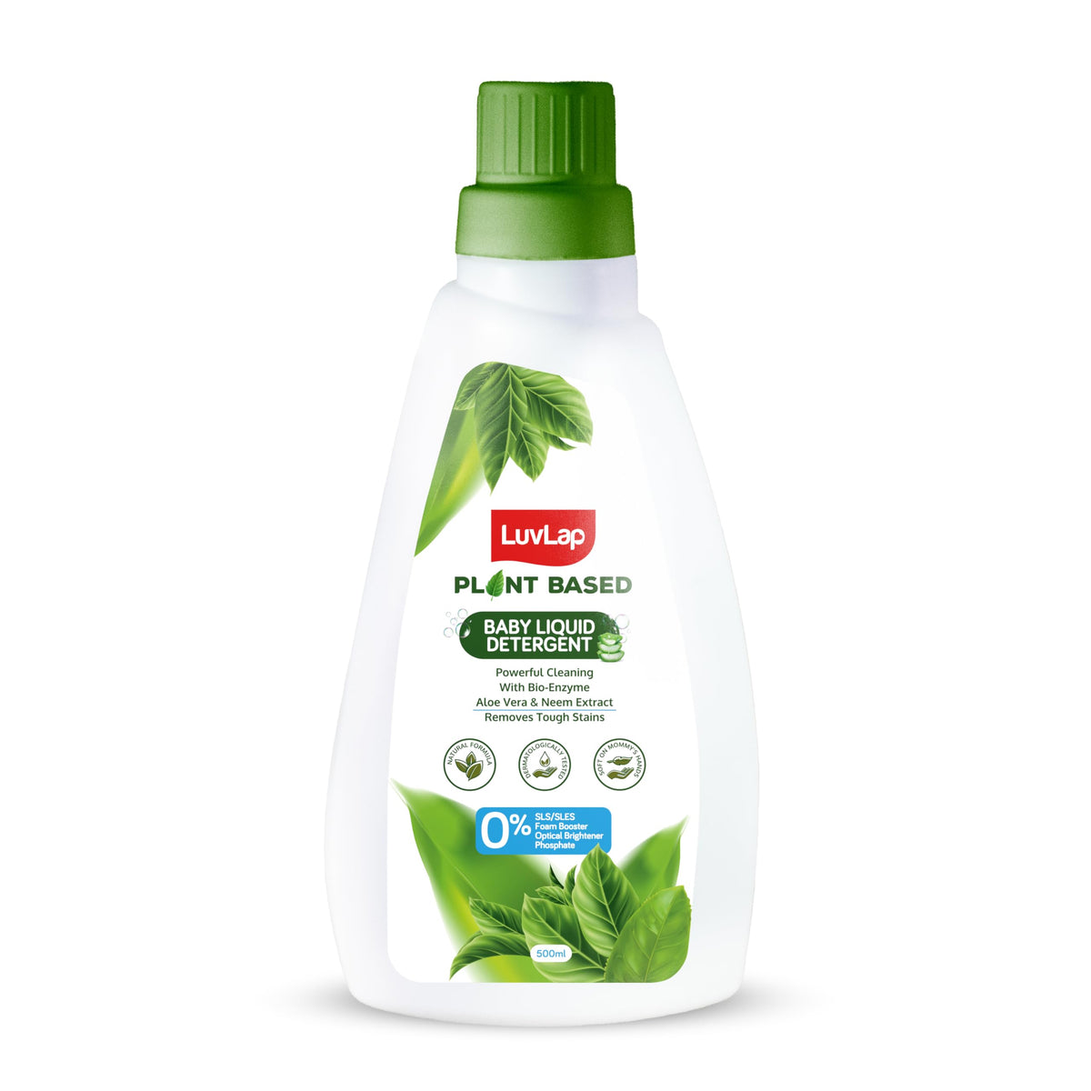 Luvlap Plant Based Baby Laundry Liquid Detergent, 500Ml (Powered By Plant) With BioEnzymes, Aloe Vera & Neem, Dermatologically 