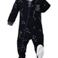Zippyjamz - Zipper Organic Sleeper Footed Baby Pajamas With Inseam Zipper (Galaxy Love - Navy, 3-6 Months)