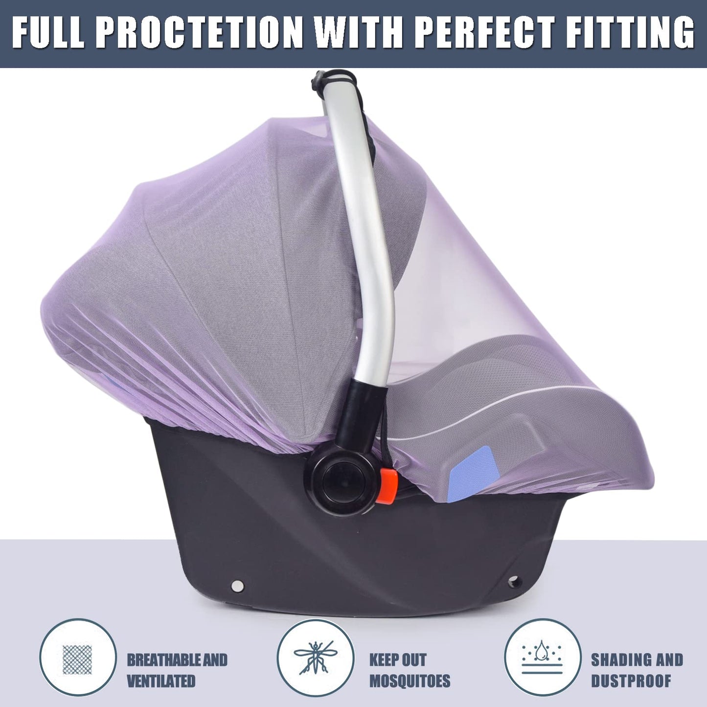 Mosquito Net For Baby Car Seats, Infant Car Seat Insect Mesh Net, Breathable, Universal Fit For All Car Seats, Premium Quality: