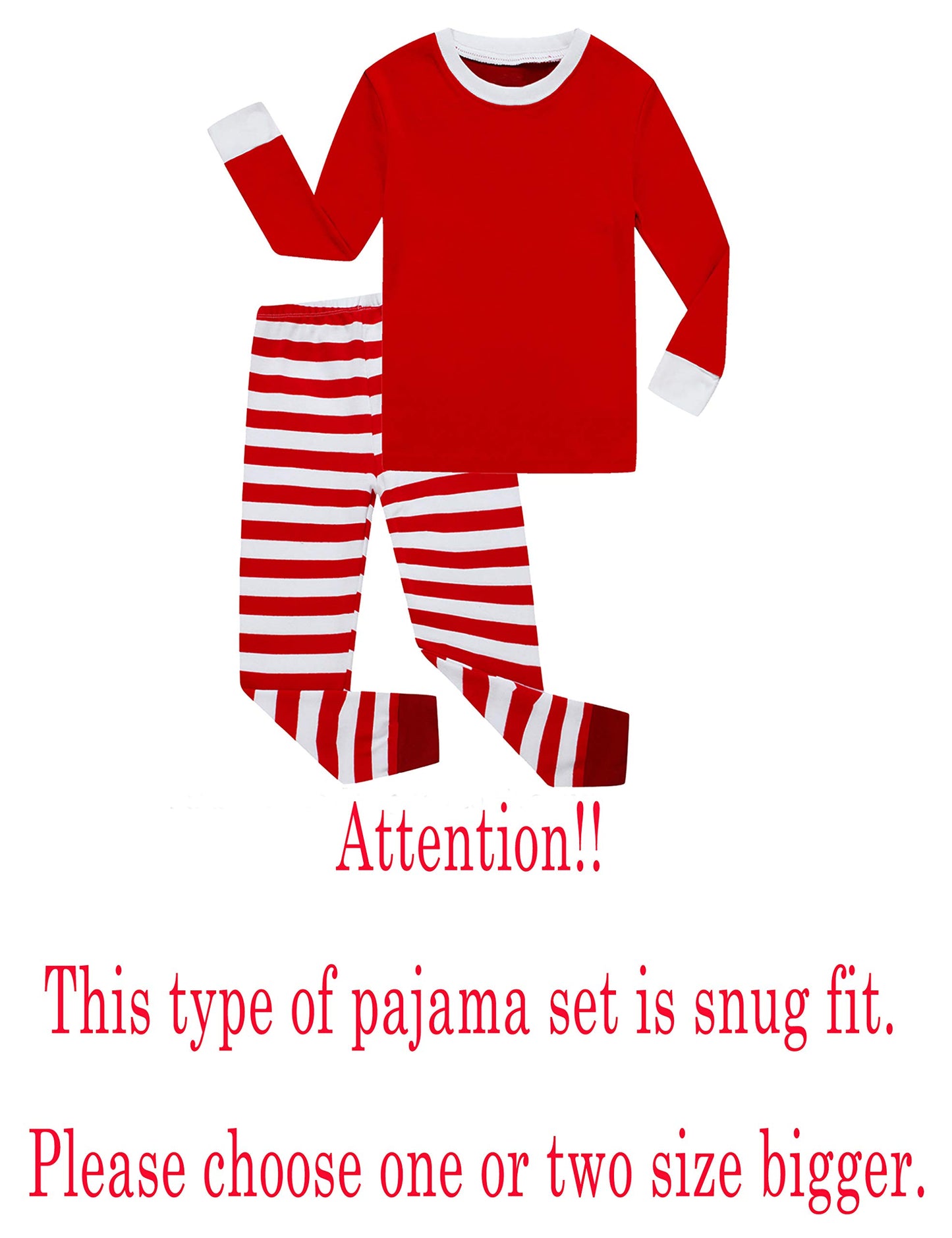 Family Feeling Little Girls Boys Matching Christmas Pajamas Sets 100% Cotton Sleepwears Toddler Kids Pjs Size 18-24 Months Strip