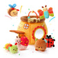 Koty Baby Toys 0-6 Months,Bee House Sensory Toy, Interactive Plush Beehive wtih rattles, queaker, Mirror, Busy Montessori Soft T