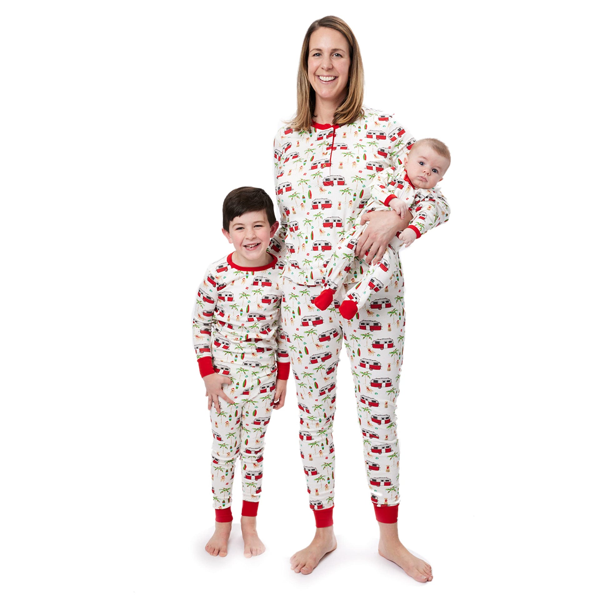 Honestbaby Baby-Kids Organic Cotton Holiday Family Jammies, Ball, 2-Piece Pajama Set X-Large