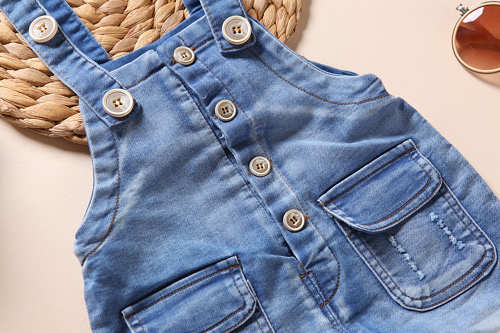 Kidscool Space Baby & Little Boys/Girls Denim Overalls,Jean Workwear,Light Blue,18-24 Months