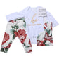Kangkang Hi I 'M New Here Baby Girl Clothes 3-6 Months Girl Clothes Hi Im New Here Infant Outfit Romper + Floral Pants + Headban