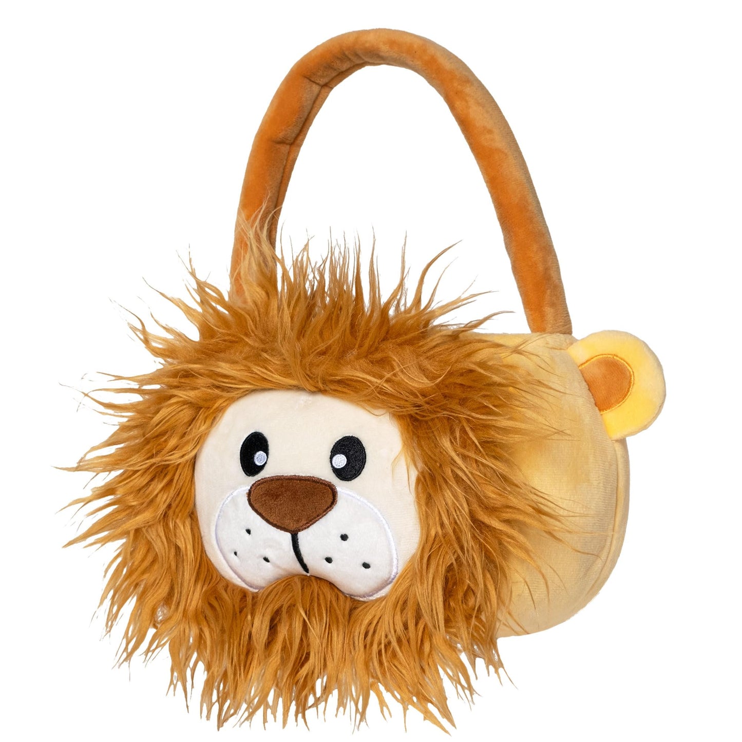 Lion Easter Basket For Kids, Cute Plush Empty Bucket With Small Ears And Handle Egg Hunt Tote Candy Bag Basket For Boys Girlstee