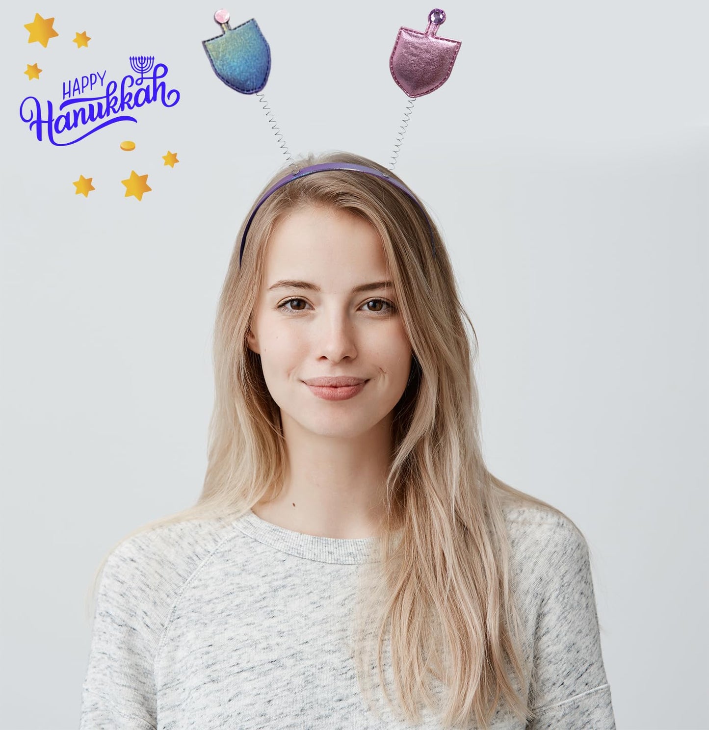 The Dreidel Company Hanukkah Headband - Hanukkah Decorations - Hanukkah Toys (2-Pack)
