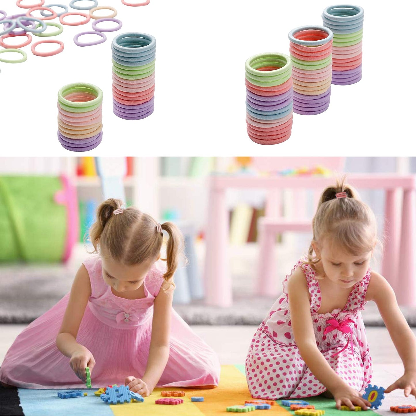 200Pcs Elastic Hair Ties, No Crease Hair Small Ponytail Holders For Kids Girls Baby Toddler, Marcon Color, Christmas Gifts Holid