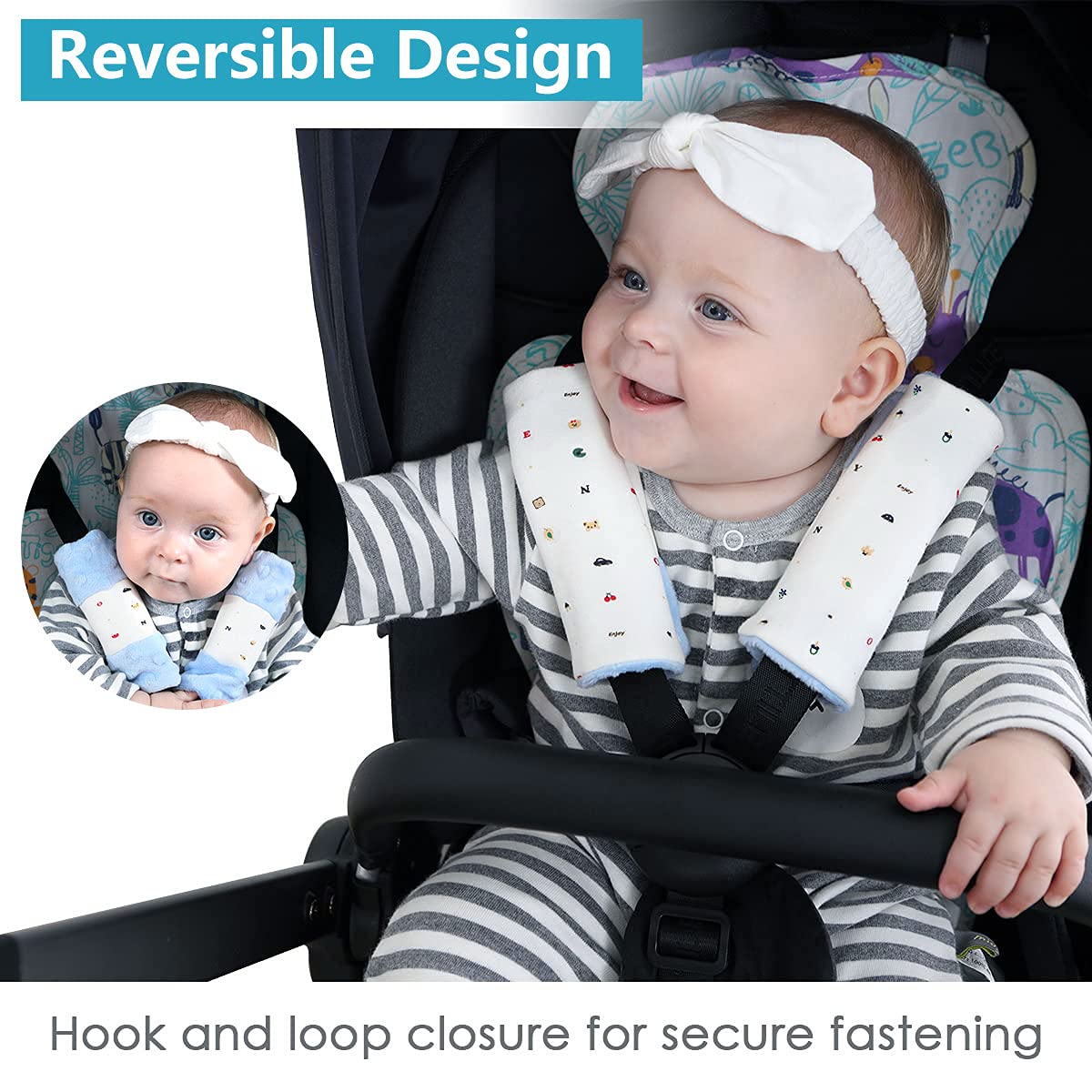 4 Packs Baby Car Seat Straps Cover Shoulder Pads for Baby, Baby Car Seat Belt Pads Seat Belt Covers for All Car Seats/Pushchair/