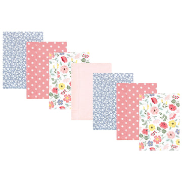 Hudson Baby Unisex Baby Cotton Flannel Burp Cloths, Modern Botanical 7 Pack, One Size
