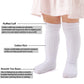 Epeius Baby Girls Uniform Knee High Socks Newborn Infant Boy Tube Ruffled Stockings Baby Long Socks For 1-6 Months,Navy/Burgundy
