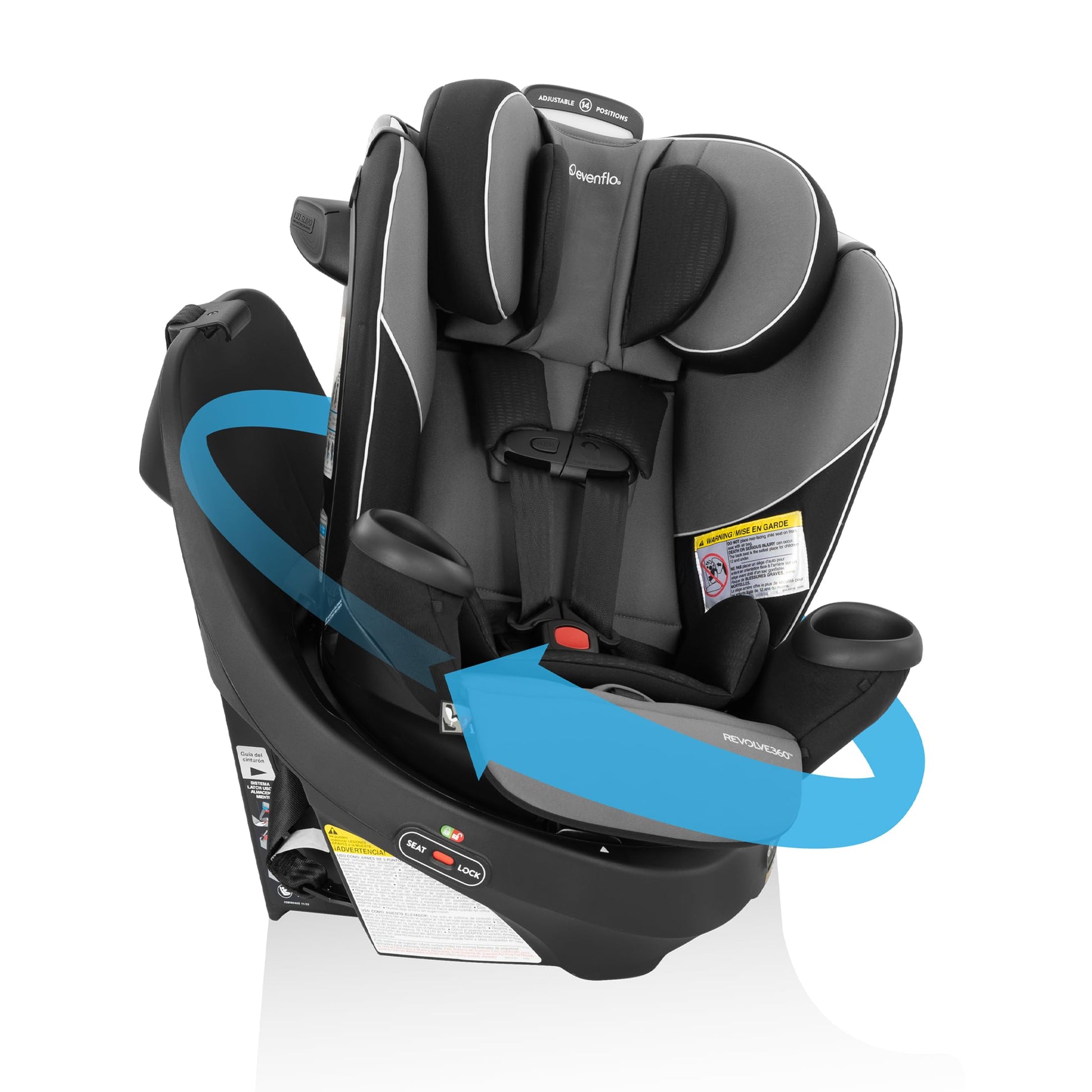 Evenflo Revolve360 Extend Convertible Car Seat with 360 Degree Rotation, Extended Rear-Facing, Forward-Facing, Booster Mode, and